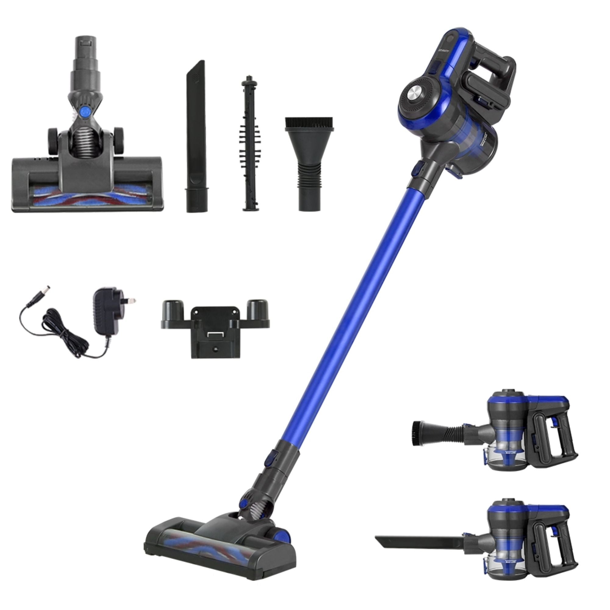Devanti Stick Vacuum Cleaner Brushless Cordless 250W Blue-Vacuum Cleaners-PEROZ Accessories
