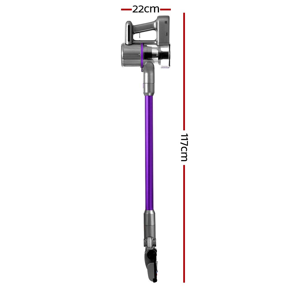 Devanti Stick Vacuum Cleaner Bagless Cordless 120W Purple-Vacuum Cleaners-PEROZ Accessories