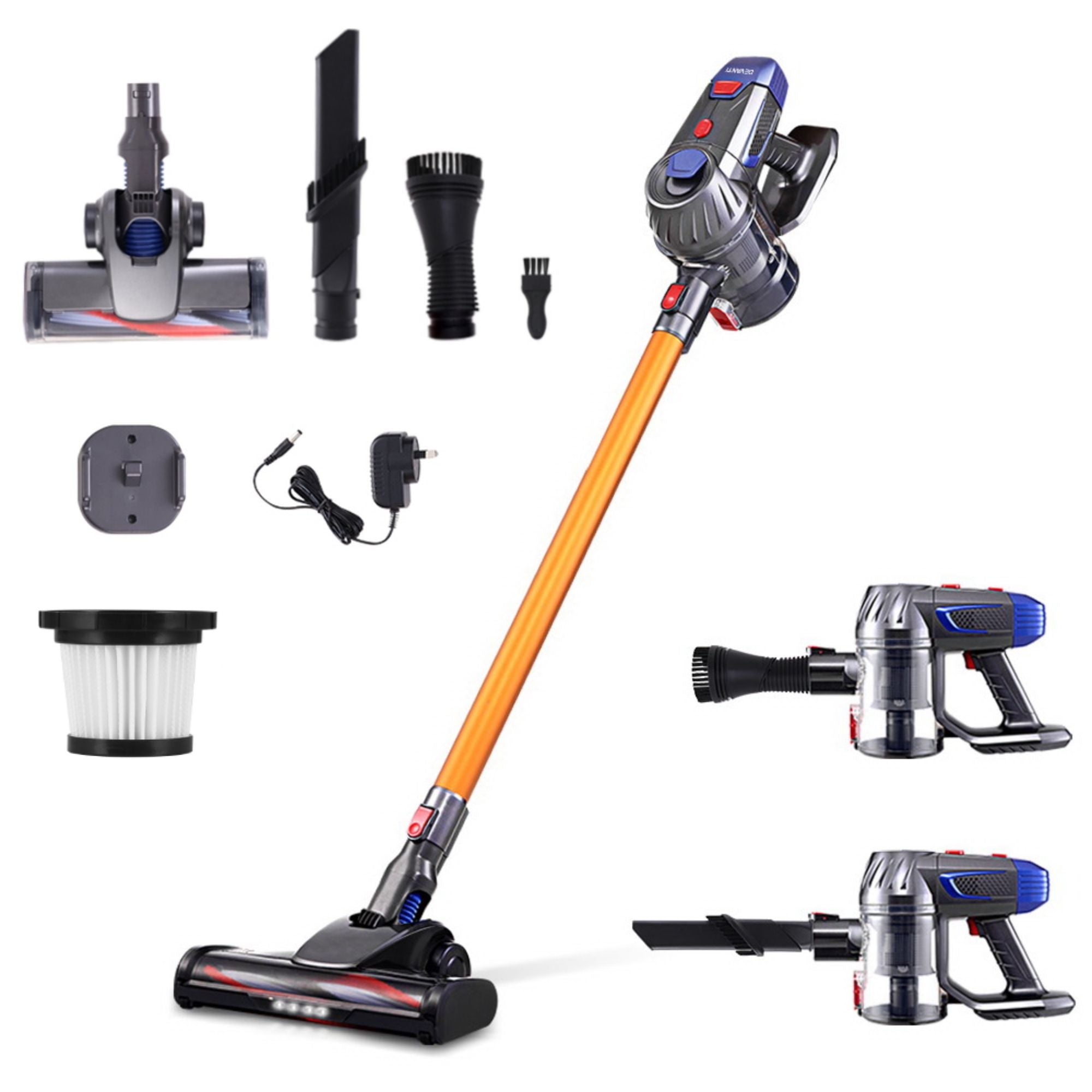 Devanti Stick Vacuum Cleaner Bagless Cordless 150W Gold-Vacuum Cleaners-PEROZ Accessories