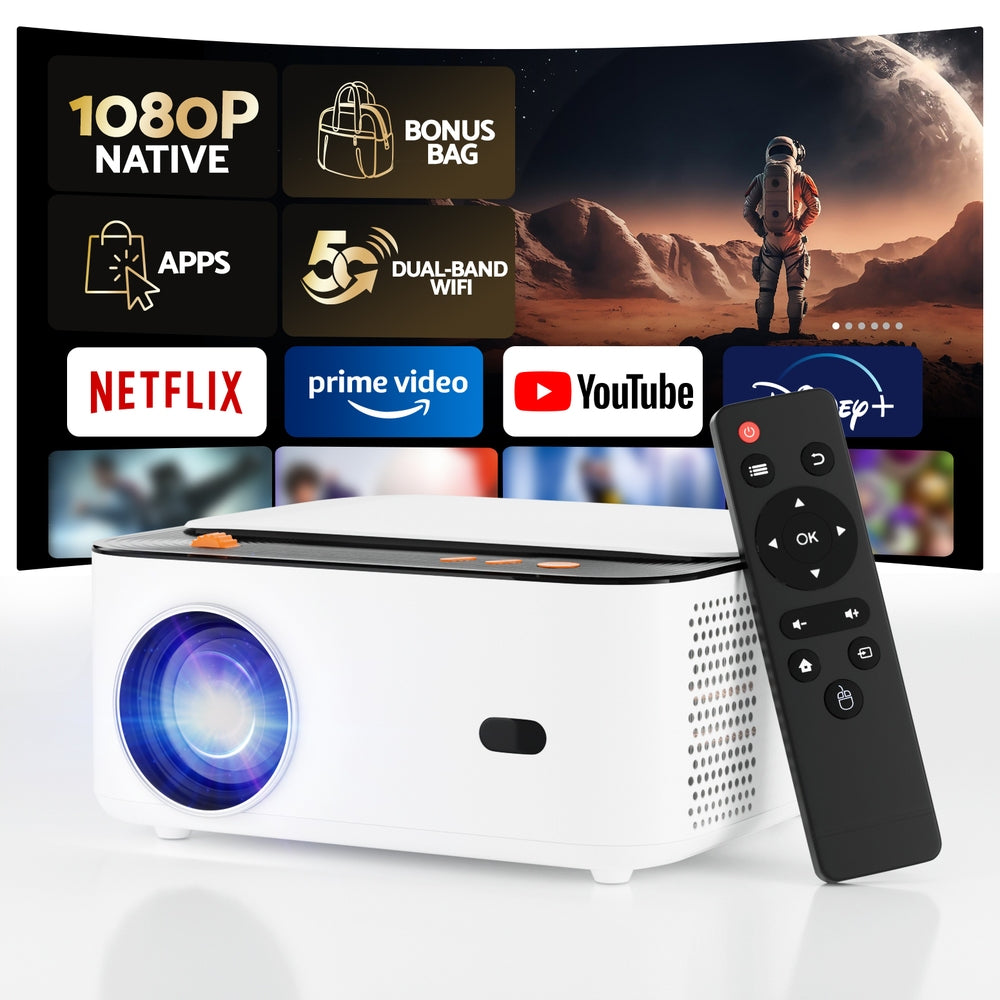 Devanti Video Project 4K 1080P Android 5G Wifi Home Cinema-Audio & Video > Projectors & Accessories > Projectors-PEROZ Accessories