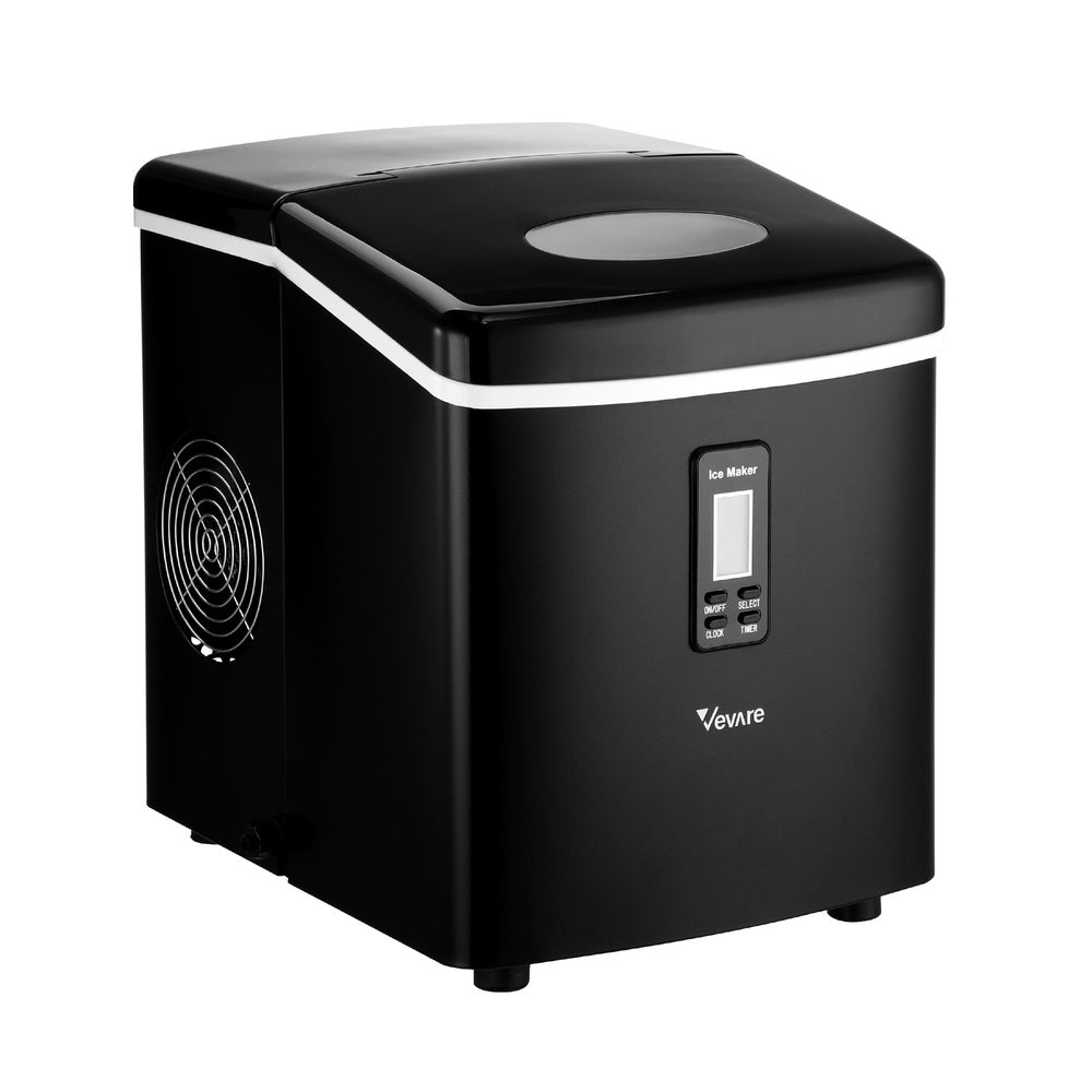 Vevare 3L Portable Ice Maker with Ice Cube Scoop 15kg Black-Ice Maker-PEROZ Accessories