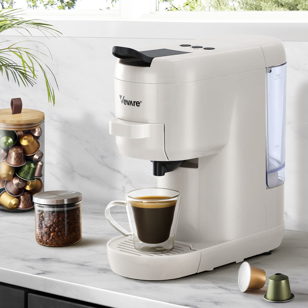 Vevare Capsule Coffee Machine 19 Bars 3-in-1 Nespresso Cafe Maker Milk White-Capsule Coffee Machine-PEROZ Accessories