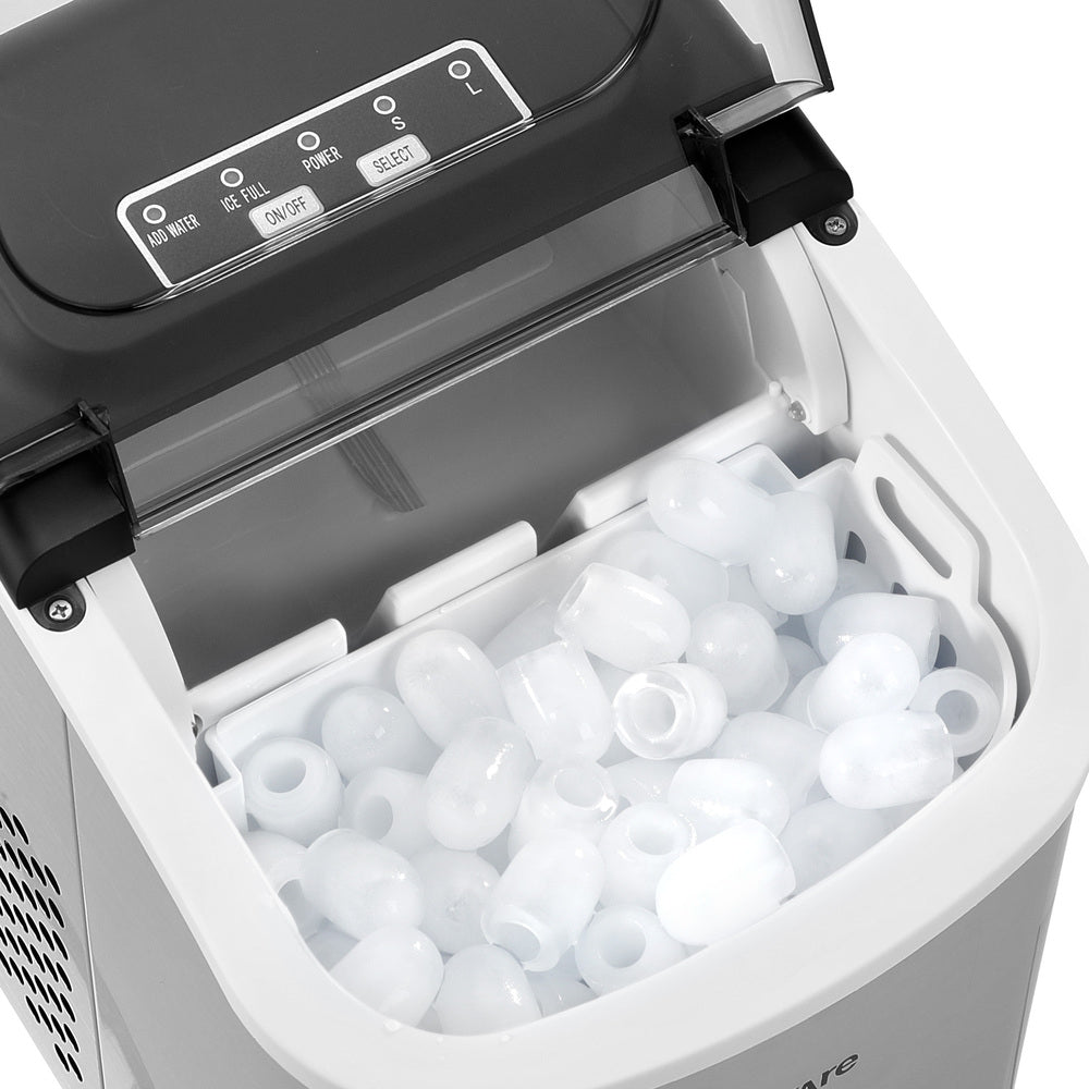 Vevare Portable Ice Maker with Ice Cube Scoop 12kg Stainless-Ice Maker-PEROZ Accessories