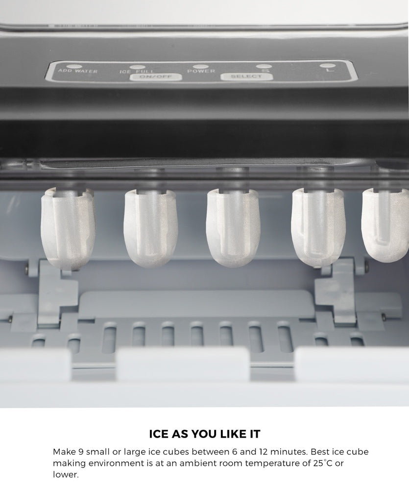 Vevare Portable Ice Maker with Ice Cube Scoop 12kg Stainless-Ice Maker-PEROZ Accessories