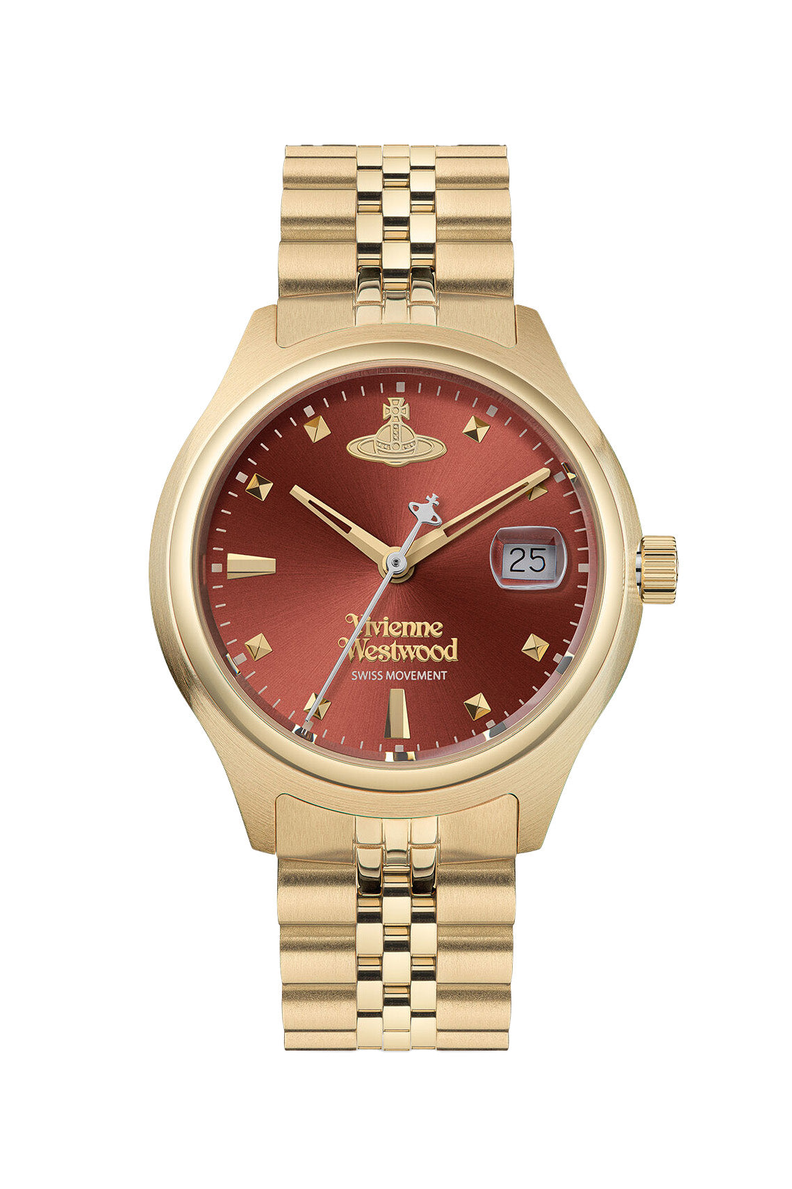 Vivienne Westwood Little Camberwell Red Dial Gold Strap Watch-PEROZ Accessories
