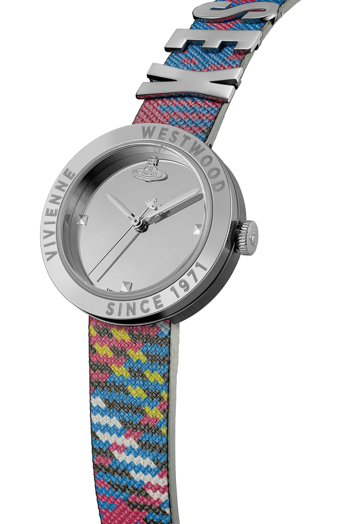 Vivienne Westwood Rebel Sex Silver Dial Tartan Leather Strap Watch-PEROZ Accessories