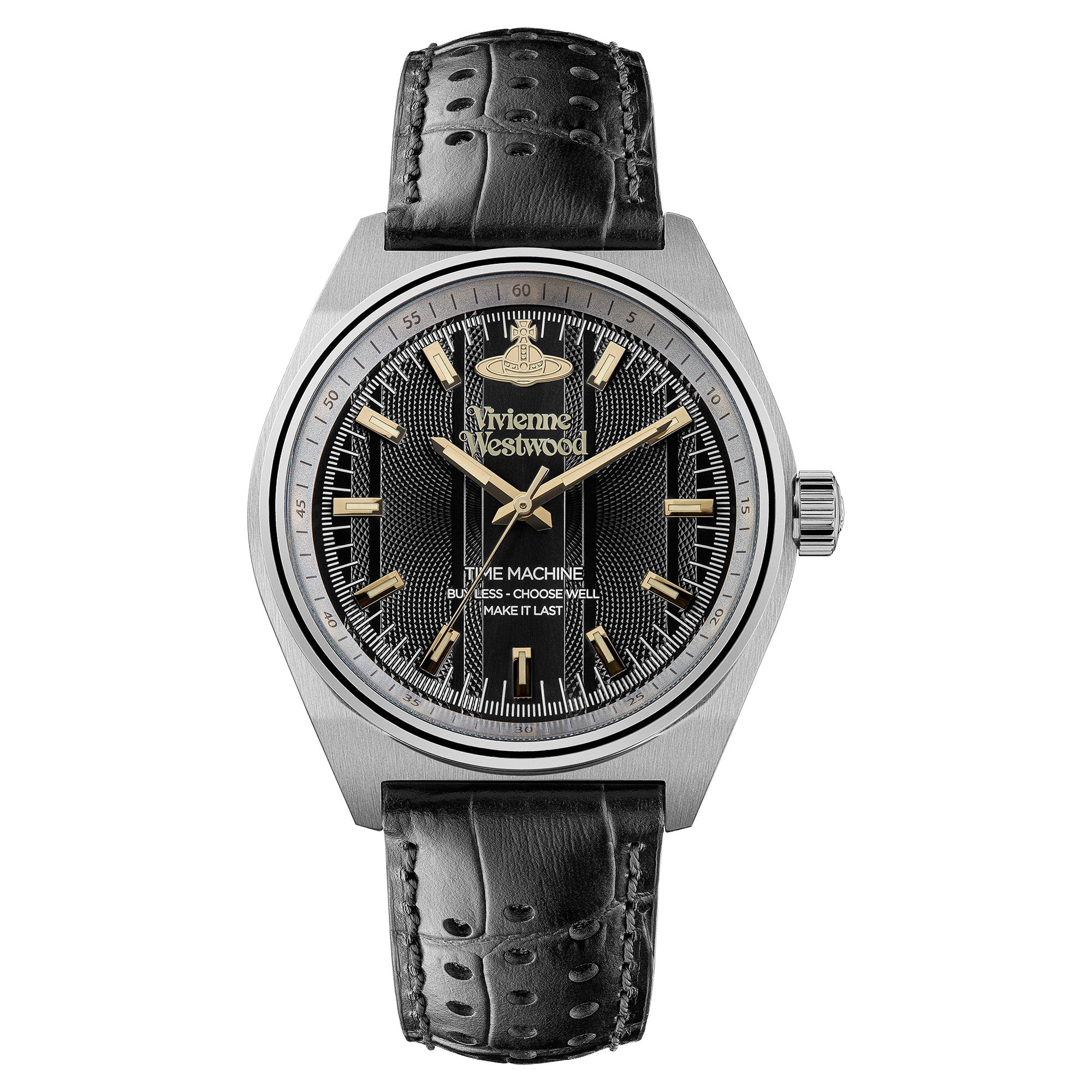 Vivienne Westwood Sydenham Watch Black Leather Strap-PEROZ Accessories