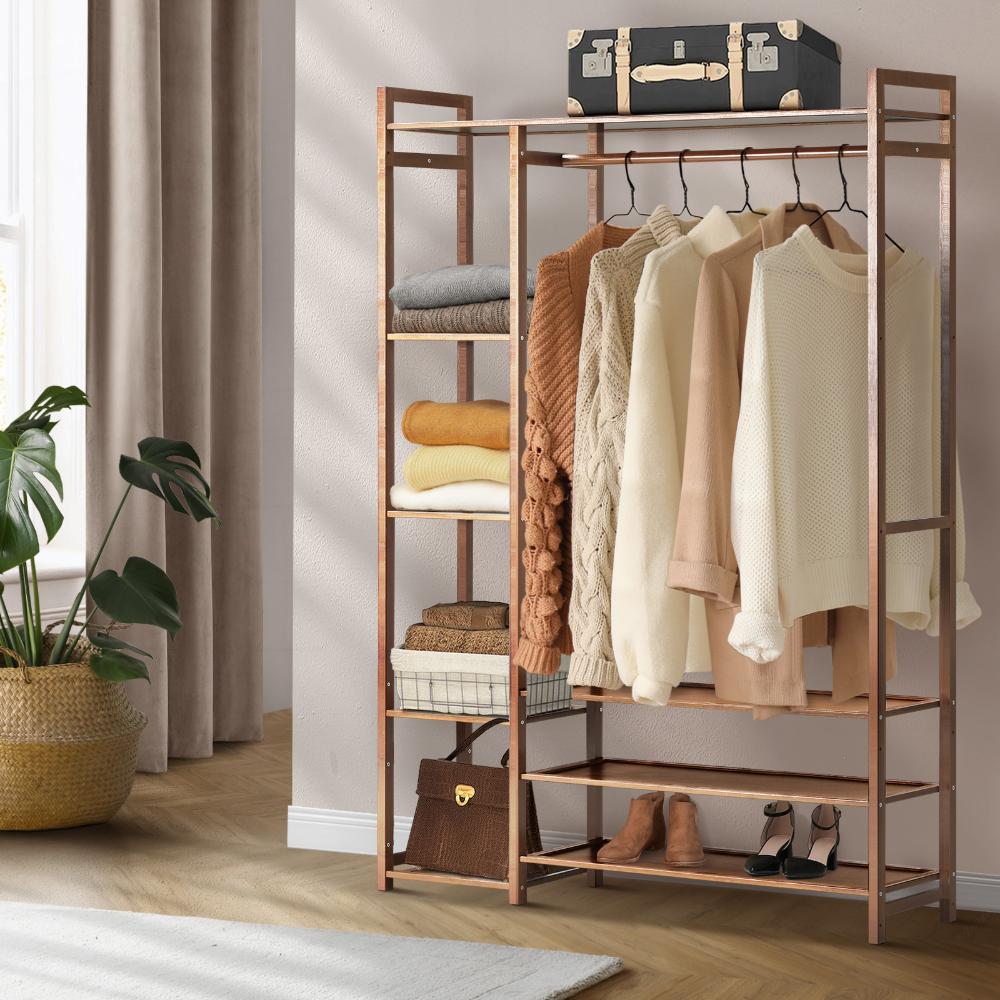 Oikiture Wardrobe Organiset with 8 Display Shelves Open Clothes Rack-Wardrobe-PEROZ Accessories