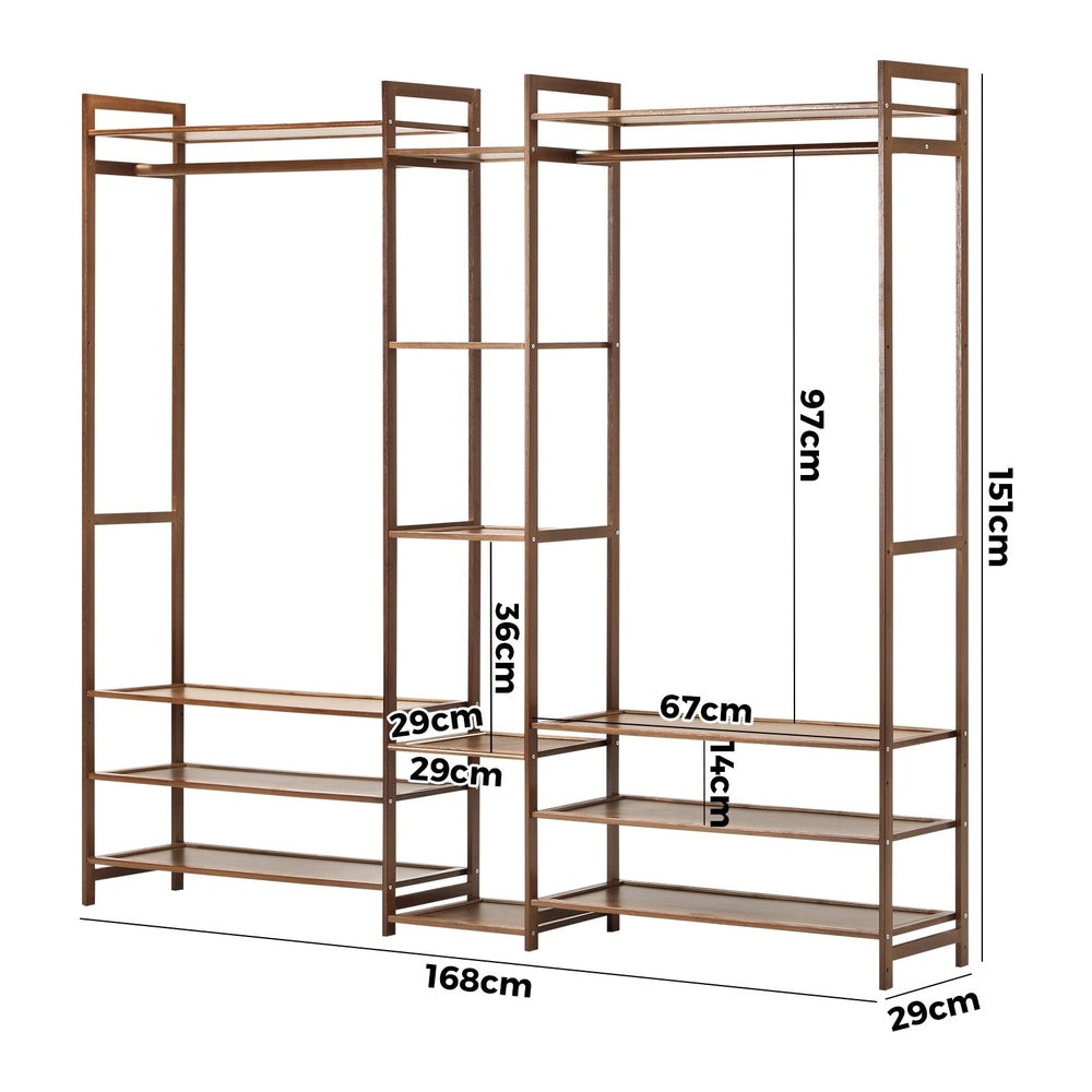Oikiture Open Wardrobe Organiset with 13 Display Shelves-Wardrobe-PEROZ Accessories
