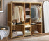 Oikiture Open Wardrobe Clothes Storage Hanging Rail Bamboo-Wardrobe-PEROZ Accessories