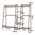 Oikiture Clothes Rack Open Wardrobe Hanging Rail Bamboo 9 Shelves-Wardrobe-PEROZ Accessories
