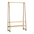 Oikiture Clothes Rack Bamboo Hanging Rail Portable Wheels-Wardrobe-PEROZ Accessories
