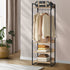 Oikiture Clothes Rack Open Wardrobe 4 shelves Hanging Rail Metal-Wardrobe-PEROZ Accessories
