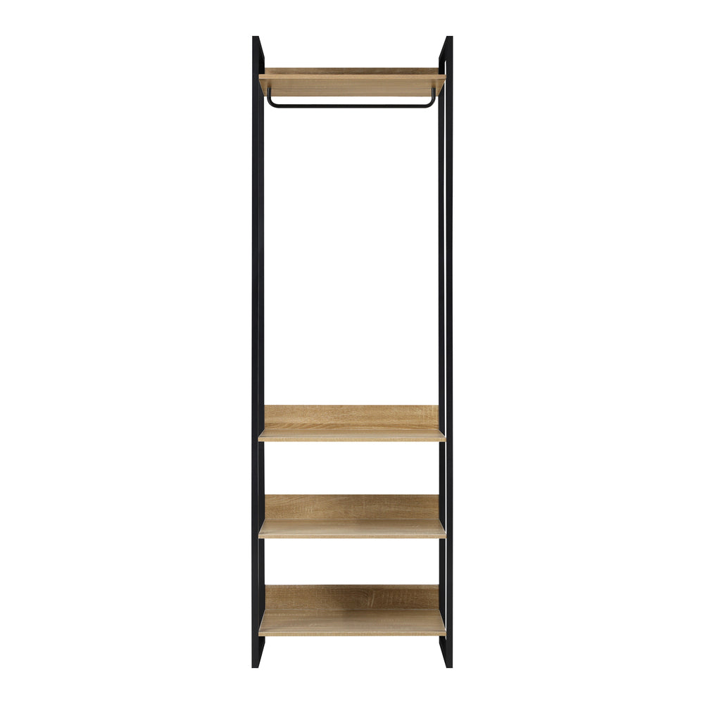 Oikiture Clothes Rack Open Wardrobe 4 shelves Hanging Rail Metal-Wardrobe-PEROZ Accessories