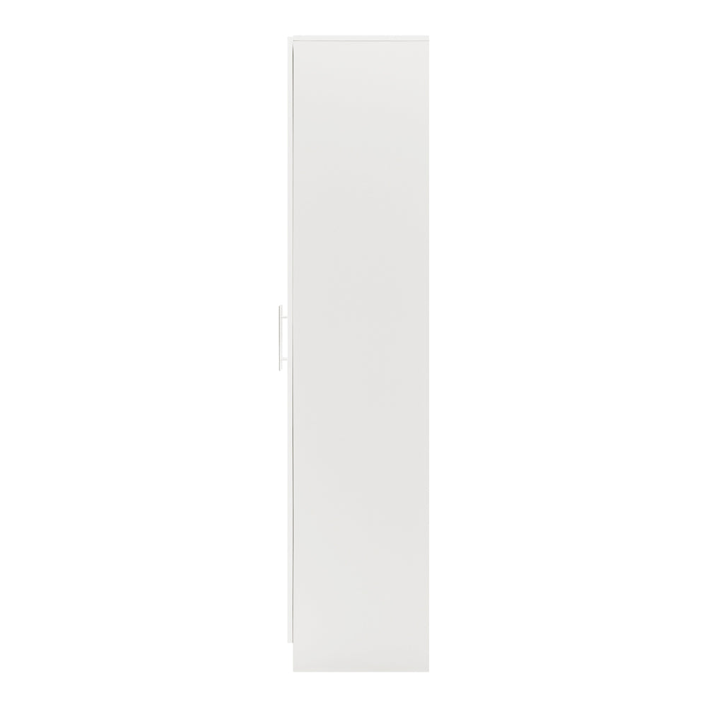 Oikiture Wardrobe Large 2 Doors 4 Shelves White-Wardrobe-PEROZ Accessories