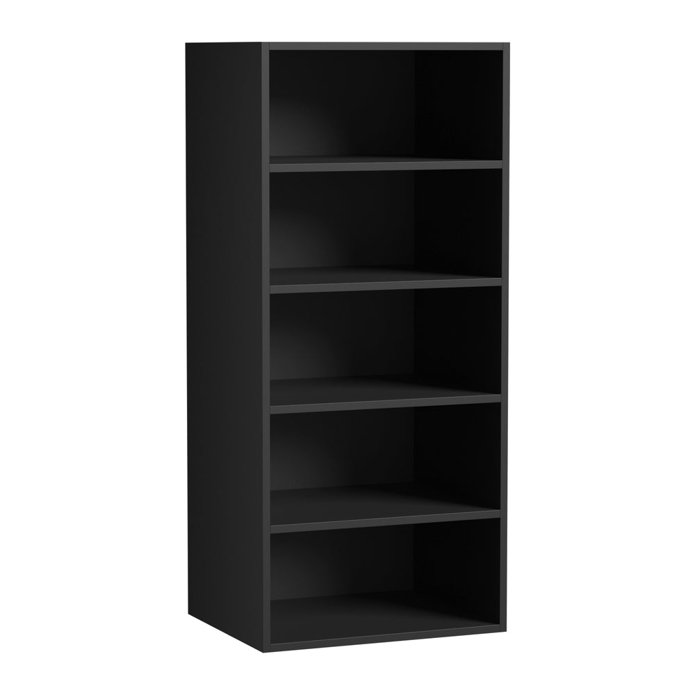 Oikiture Wardrobe Shelf Unit 5 Shelves Black-Wardrobe-PEROZ Accessories