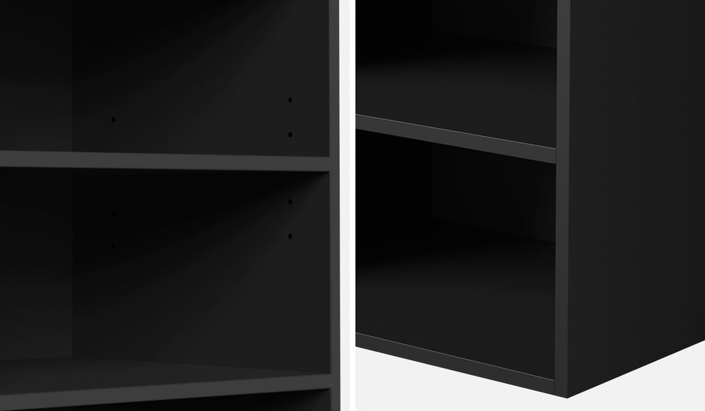 Oikiture Wardrobe Shelf Unit 5 Shelves Black-Wardrobe-PEROZ Accessories
