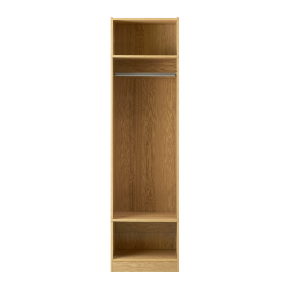 Oikiture Open Wardrobe 3 Drawers Hanging Rail Natural-Wardrobe-PEROZ Accessories