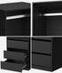 Oikiture Open Wardrobe Shelf Unit 3 Drawers Hanging Rail Black-Wardrobe-PEROZ Accessories