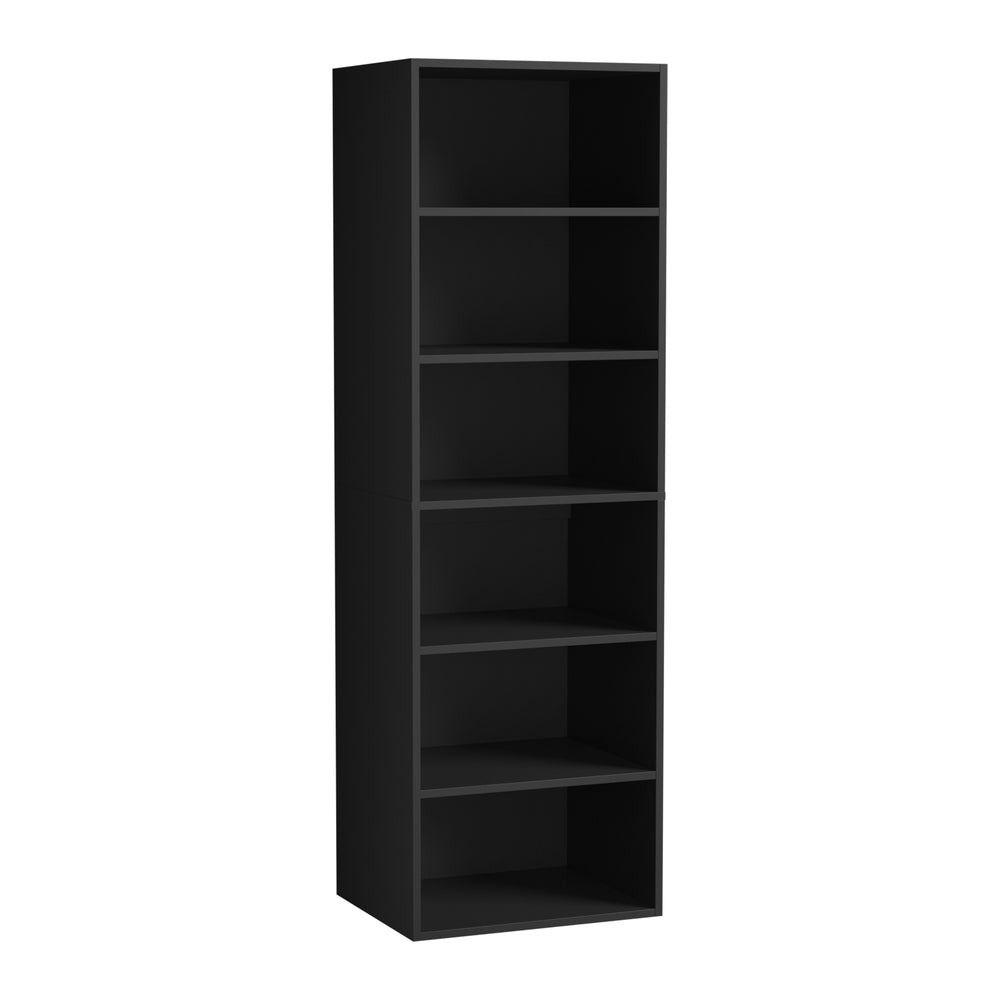 Oikiture Wardrobe Shelf Unit 6 Shelves Black-Wardrobe-PEROZ Accessories