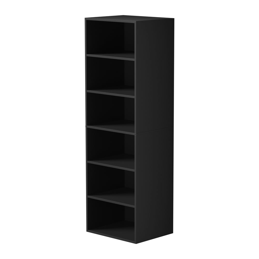 Oikiture Wardrobe Shelf Unit 6 Shelves Black-Wardrobe-PEROZ Accessories