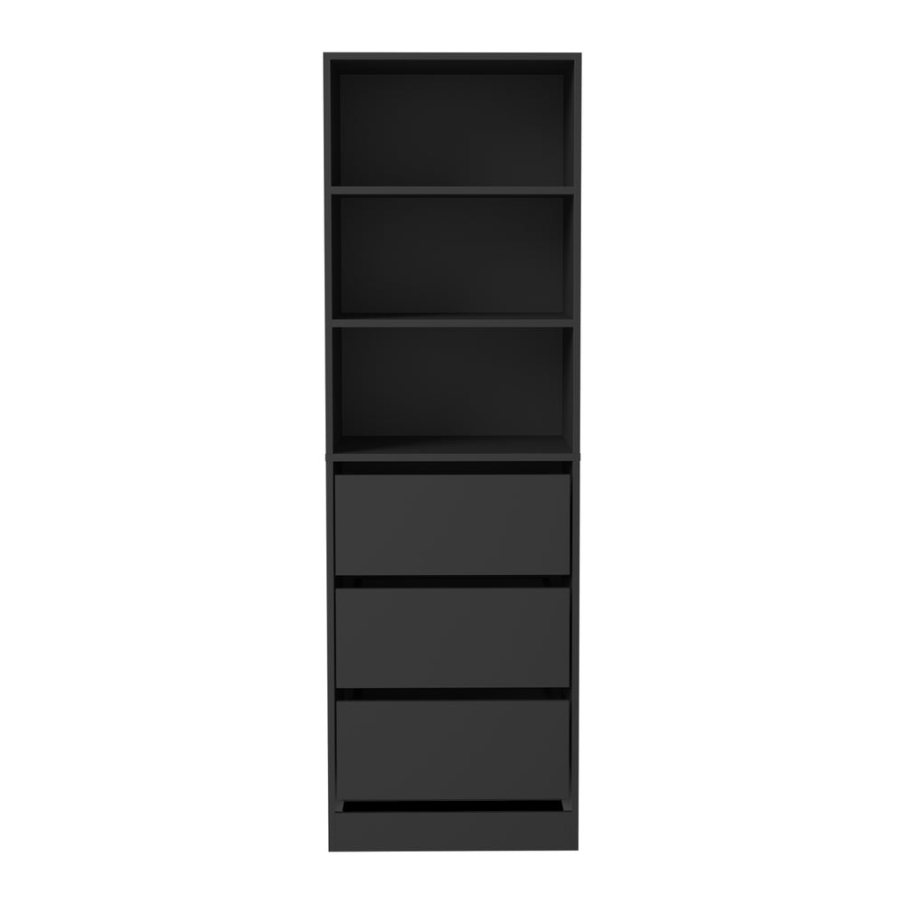 Oikiture Wardrobe Shelf Unit 3 Drawers Organizer Black-Wardrobe-PEROZ Accessories