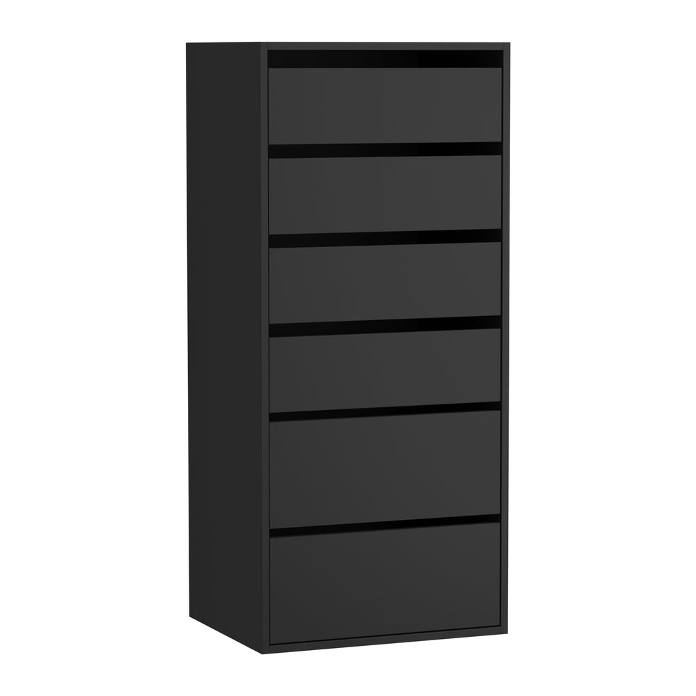 Oikiture Wardrobe Shelf Unit 6 Chest of Drawers Black-Wardrobe-PEROZ Accessories