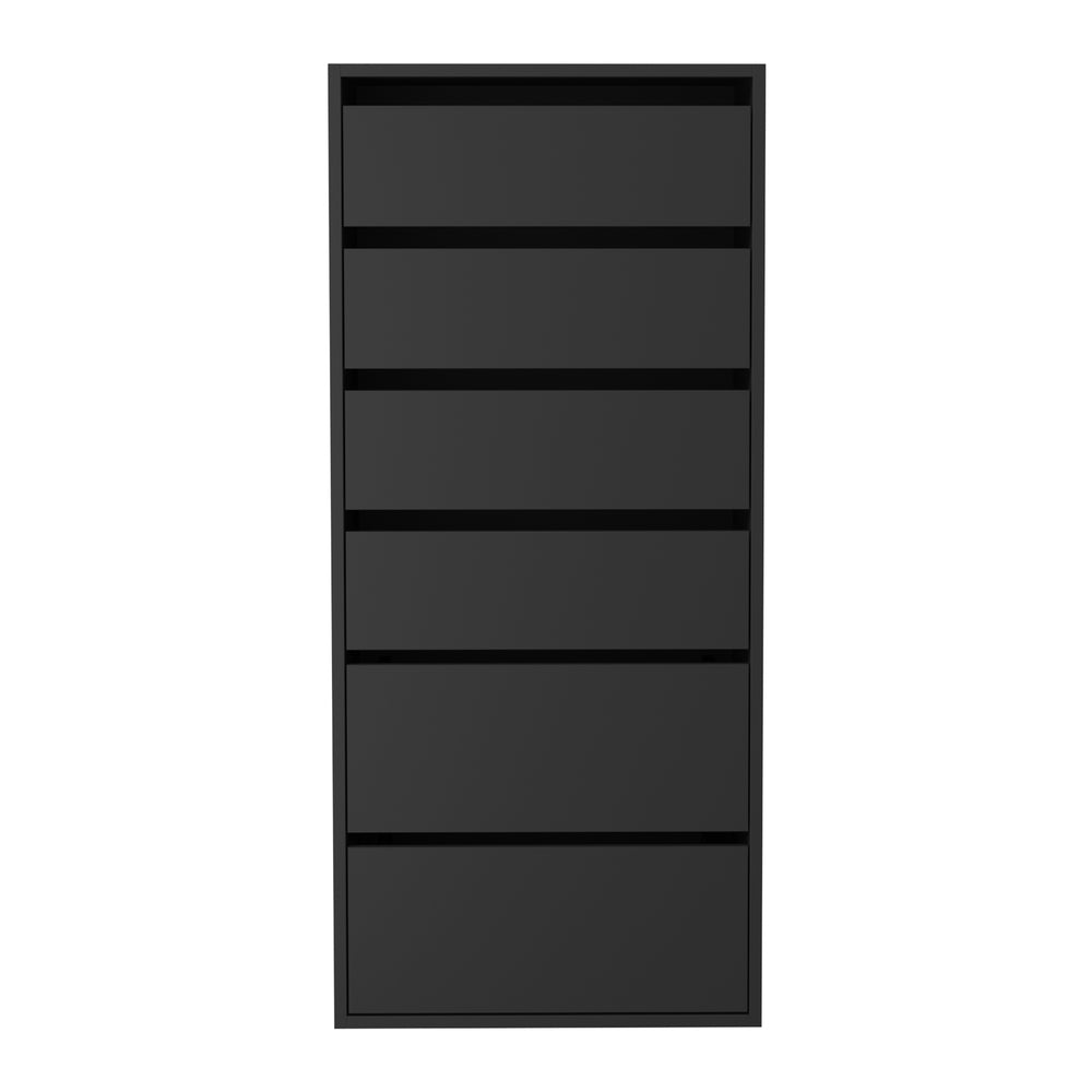 Oikiture Wardrobe Shelf Unit 6 Chest of Drawers Black-Wardrobe-PEROZ Accessories