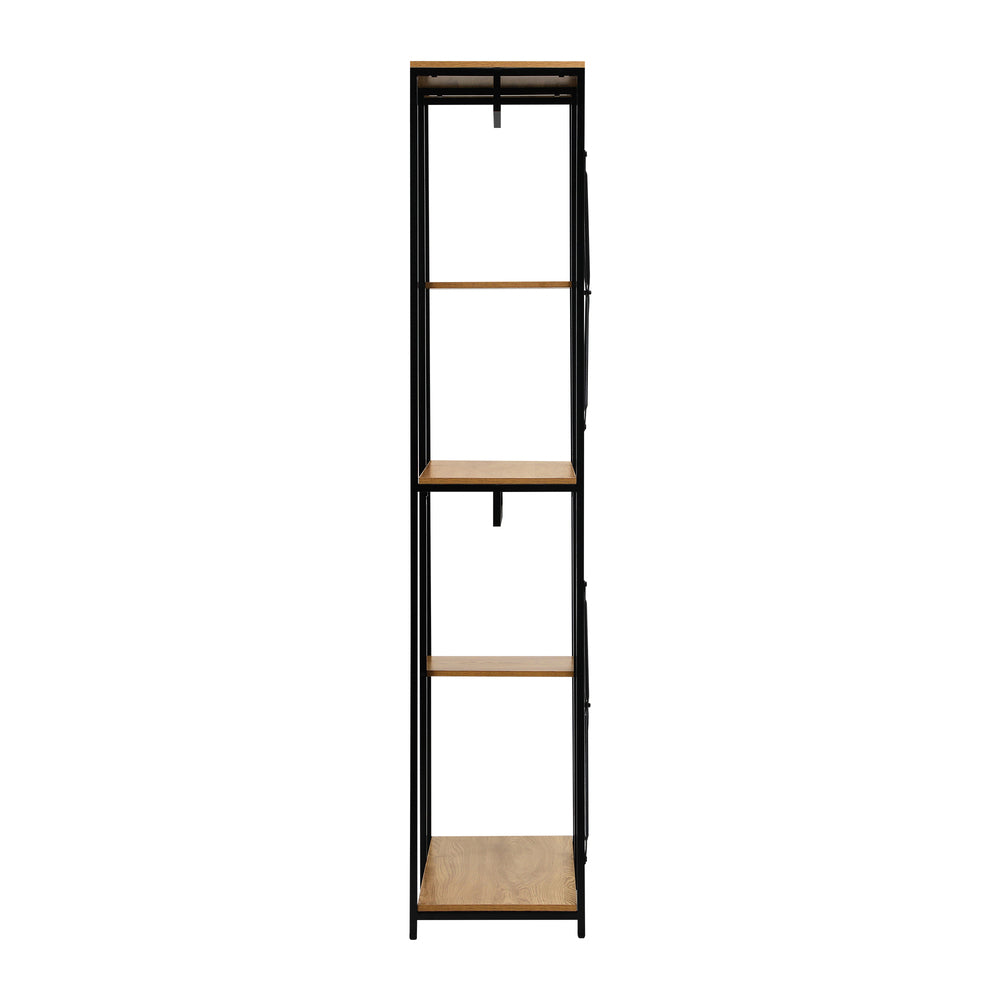 Oikiture Large Open Wardrobe Hanging Rail 5 shelves-Wardrobe-PEROZ Accessories