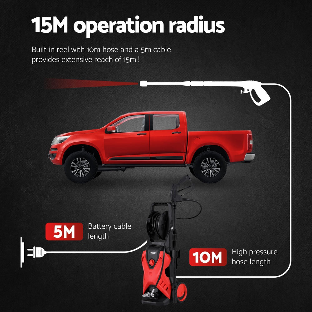 Giantz 2400PSI High Pressure Washer Electric Water Cleaner Pump 10M Jet Hose Gurney-Tools > Power Tools > Outdoor Power Equipment-PEROZ Accessories