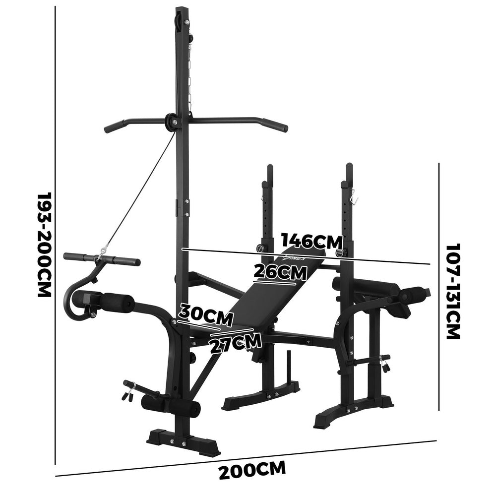 Finex Weight Bench with 330kg Weight Capacity Multi-Station Home Fitness Gym Equipment-Weight Bench-PEROZ Accessories