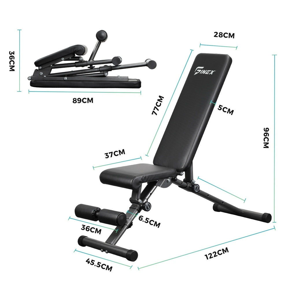 Finex FID Bench Dumbbell Weight Bench Flat Incline Decline Home Gym Equipment-FID Bench-PEROZ Accessories