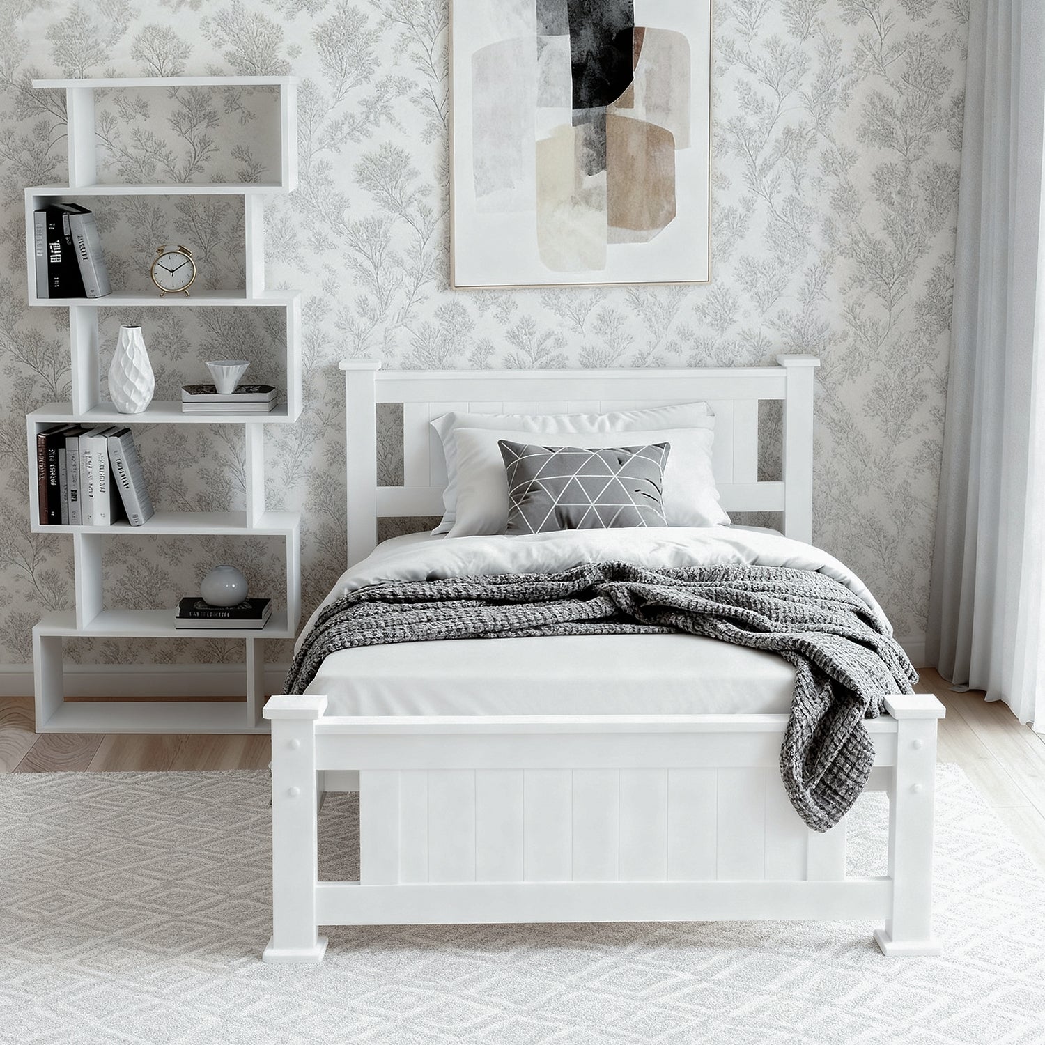Artiss King Single Bed Frame and Bookshelf-Furniture > Bedroom > Beds & Bed Frames-PEROZ Accessories