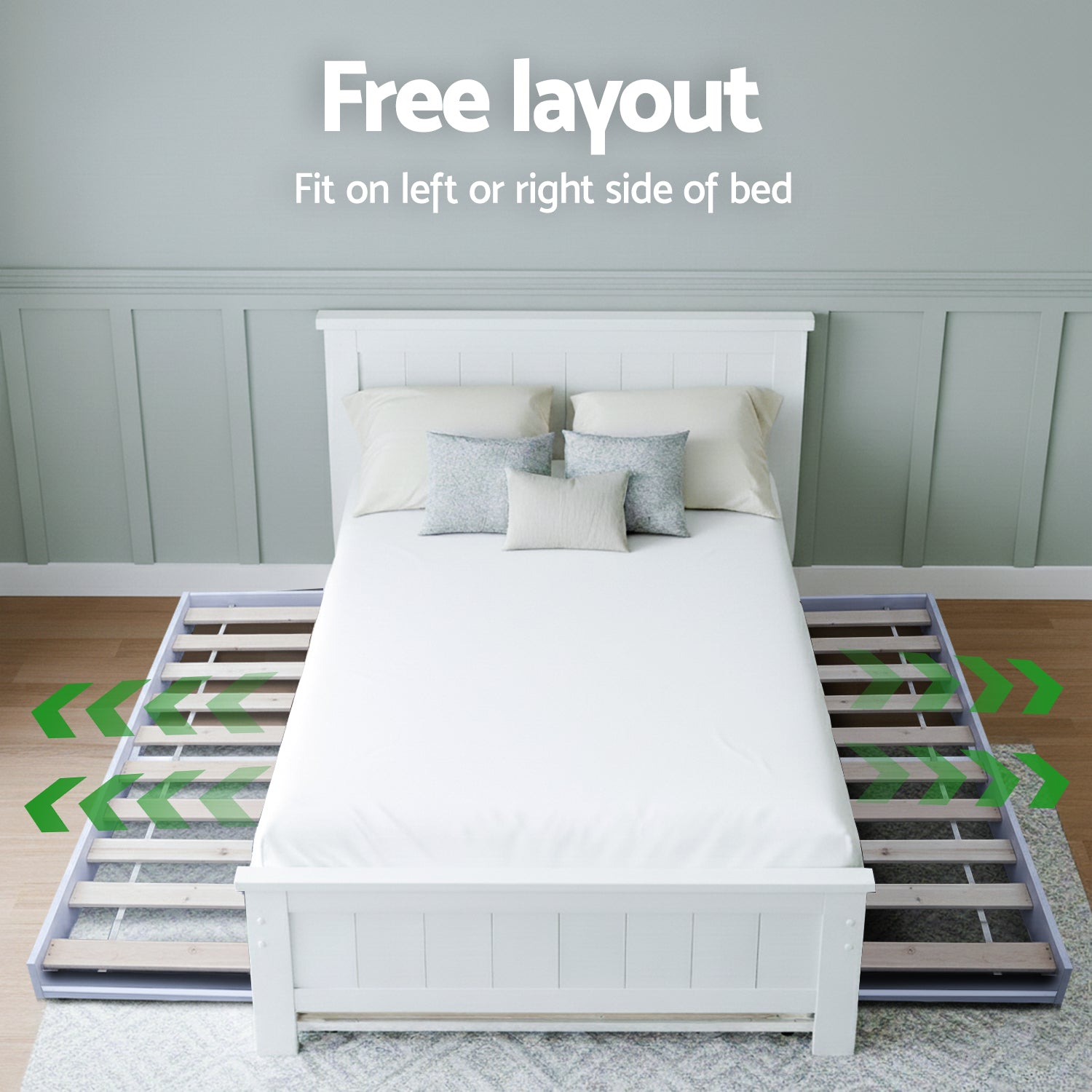 Artiss King Single Bed Frame and Bedside Table-Furniture > Bedroom > Beds & Bed Frames-PEROZ Accessories