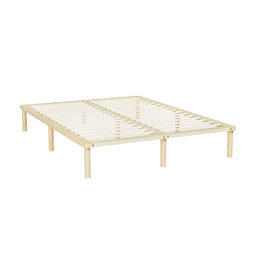 Artiss Bed Frame Double Size Wooden Base Mattress Platform Timber Pine AMBA-Furniture > Bedroom-PEROZ Accessories