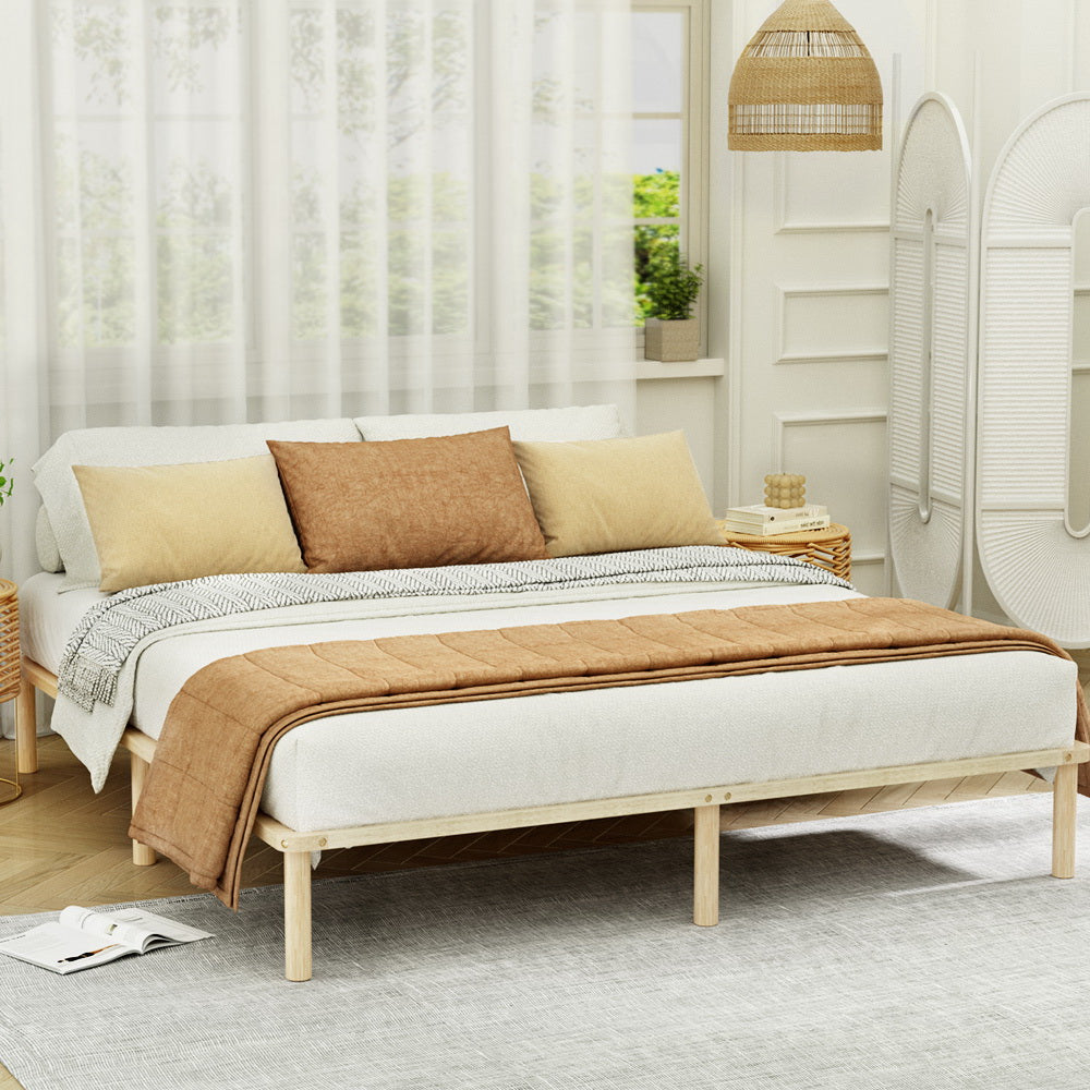 Artiss Bed Frame King Size Wooden Base Mattress Platform Timber Pine AMBA-Furniture > Bedroom-PEROZ Accessories
