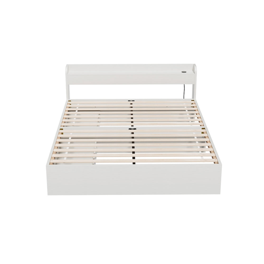 Artiss Bed Frame Double Size Mattress Base wtih Charging Ports 2 Storage Drawers-Furniture > Living Room-PEROZ Accessories