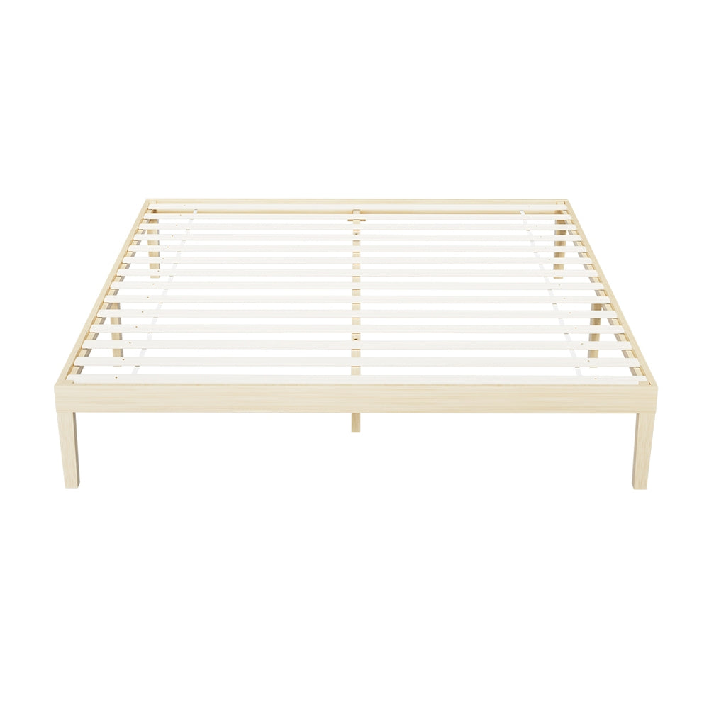 Artiss Bed Frame King Size Wooden Base Mattress Platform Timber Pine BRUNO-Furniture > Bedroom-PEROZ Accessories