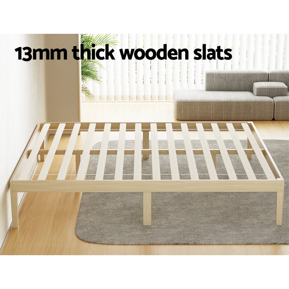 Artiss Bed Frame King Size Wooden Base Mattress Platform Timber Pine BRUNO-Furniture > Bedroom-PEROZ Accessories