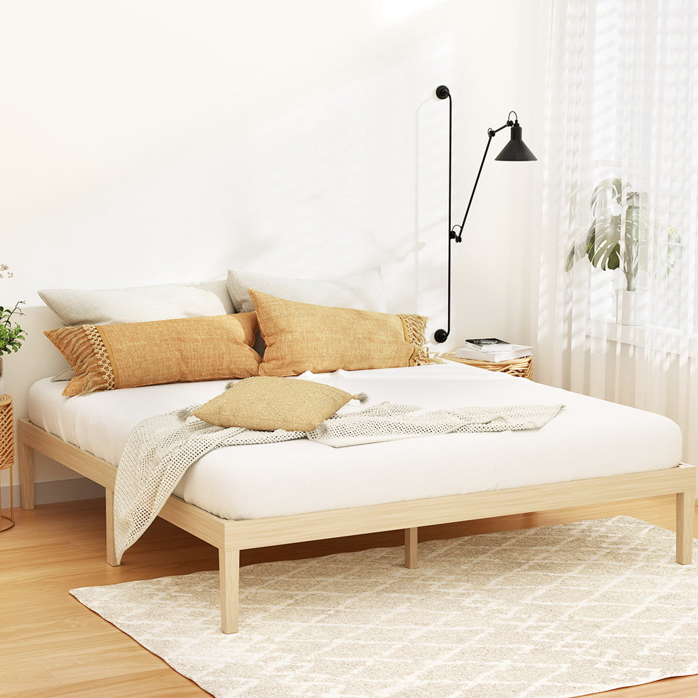 Artiss Bed Frame King Size Wooden Base Mattress Platform Timber Pine BRUNO-Furniture > Bedroom-PEROZ Accessories