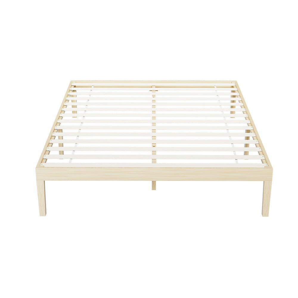 Artiss Bed Frame Queen Size Wooden Base Mattress Platform Timber Pine BRUNO-Furniture > Bedroom-PEROZ Accessories