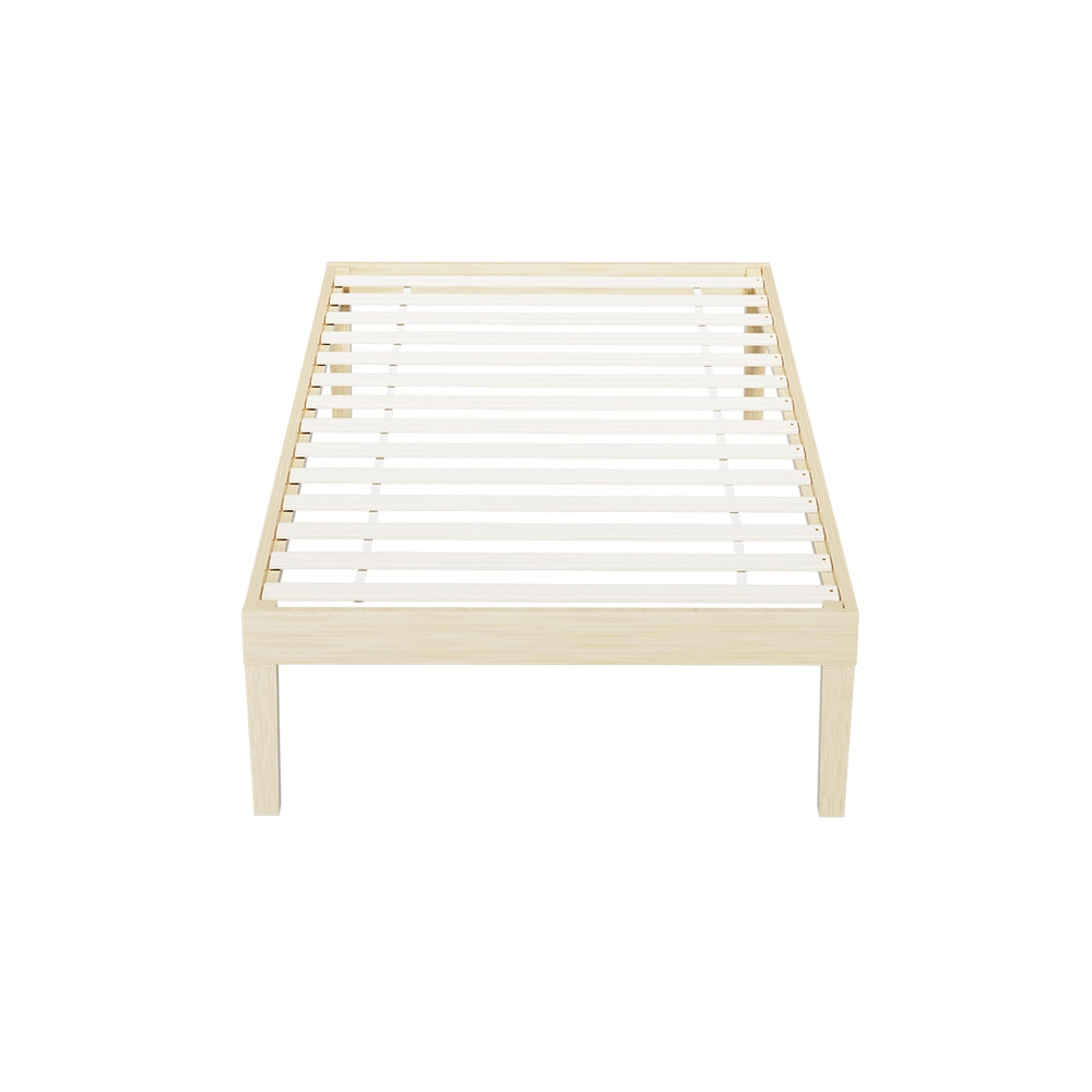 Artiss Bed Frame Single Size Wooden Base Mattress Platform Timber Pine BRUNO-Furniture > Bedroom-PEROZ Accessories