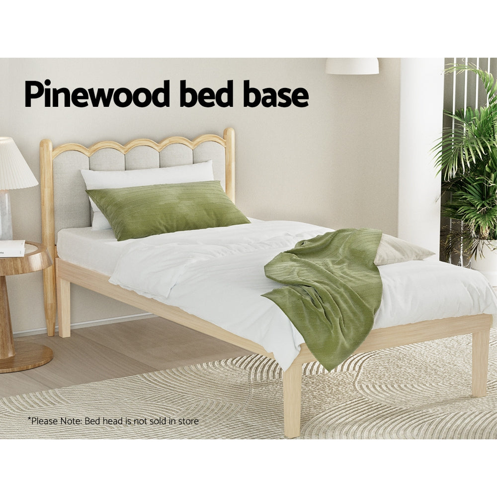 Artiss Bed Frame Single Size Wooden Base Mattress Platform Timber Pine BRUNO-Furniture > Bedroom-PEROZ Accessories