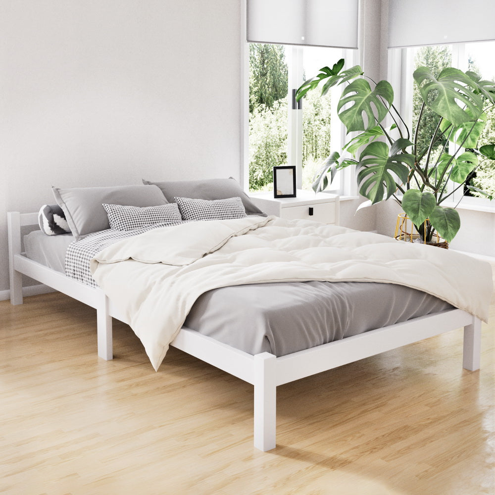 Artiss Bed Frame King Single Size Wooden Mattress Base Timber Platform-Furniture > Bedroom-PEROZ Accessories