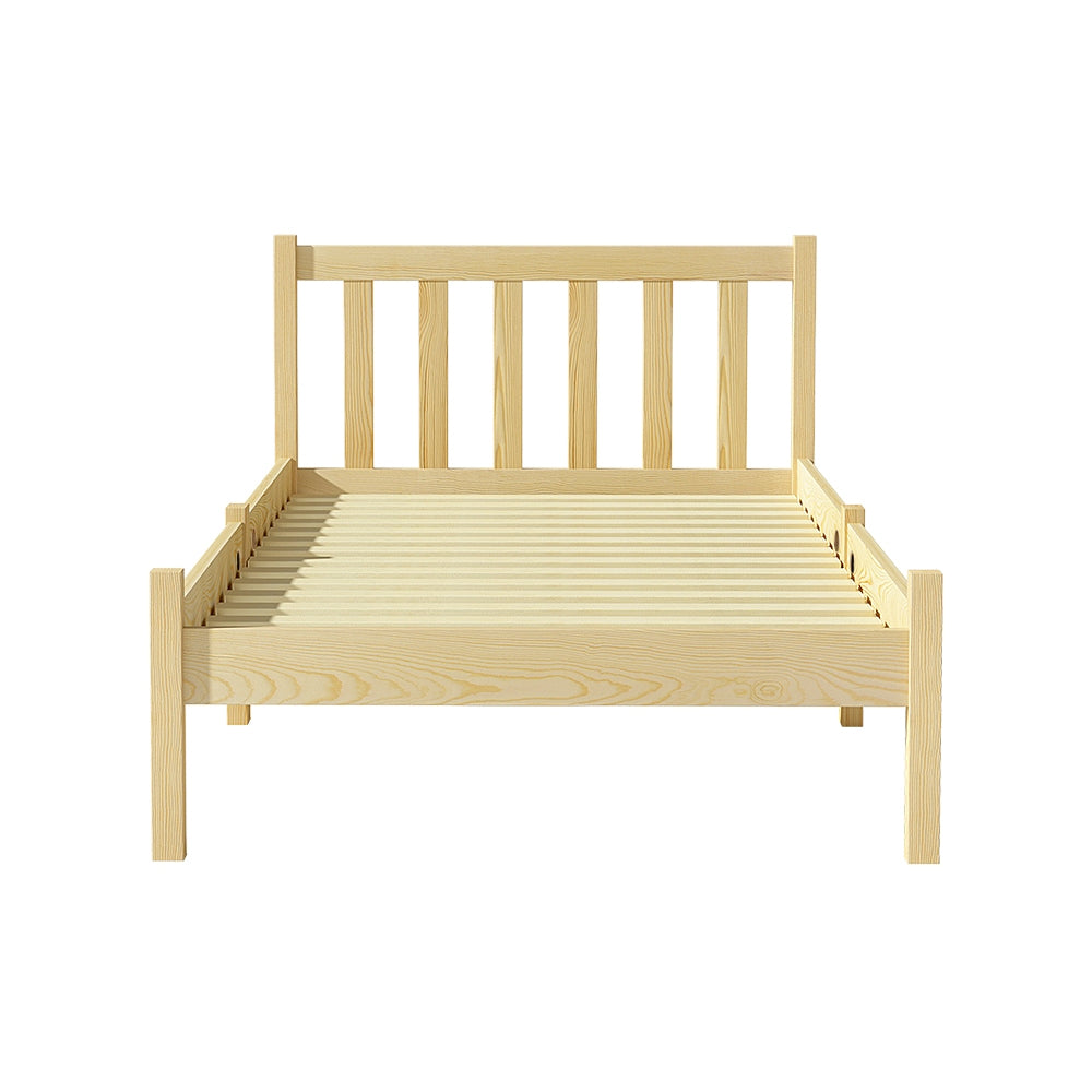 Artiss Bed Frame Wooden Single Size SOFIE Pine Timber Mattress Base OAK-Furniture > Bedroom-PEROZ Accessories