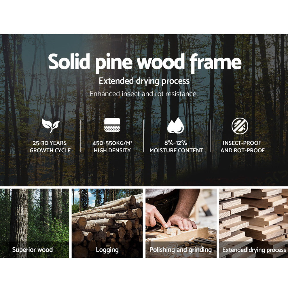 Artiss Set of 2 Bed Frame Storage Drawers Timber Trundle for Wooden Bed Frame Base White-Furniture > Bedroom-PEROZ Accessories