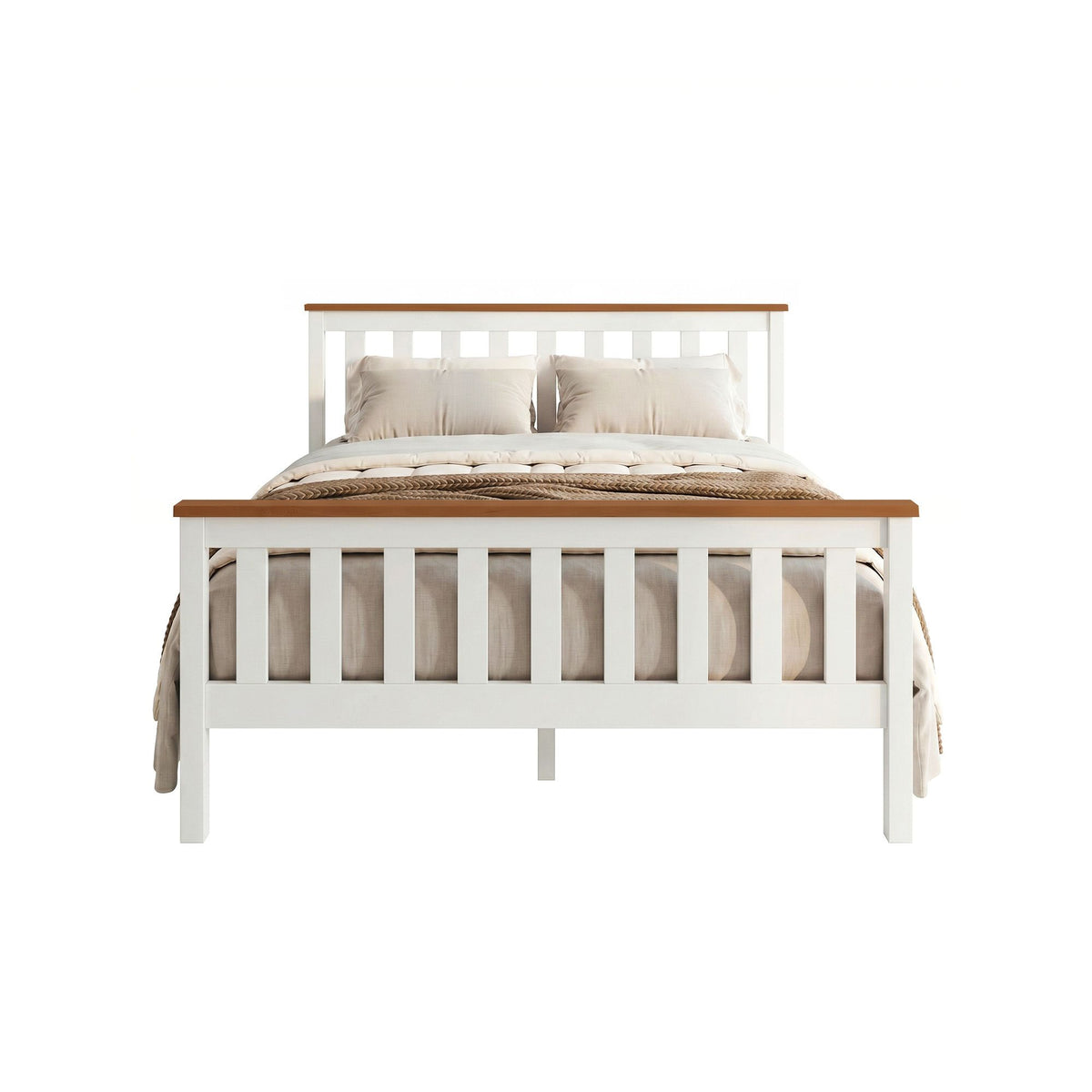 Artiss Double Full Size Wooden Bed Frame PONY Timber Mattress Base Bedroom Kids-Bed Frames-PEROZ Accessories