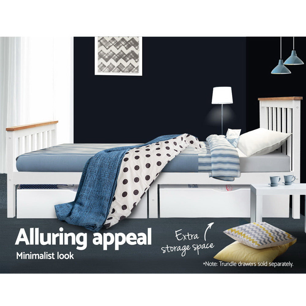 Artiss Single Wooden Bed Frame Bedroom Furniture Kids-Bed Frames-PEROZ Accessories