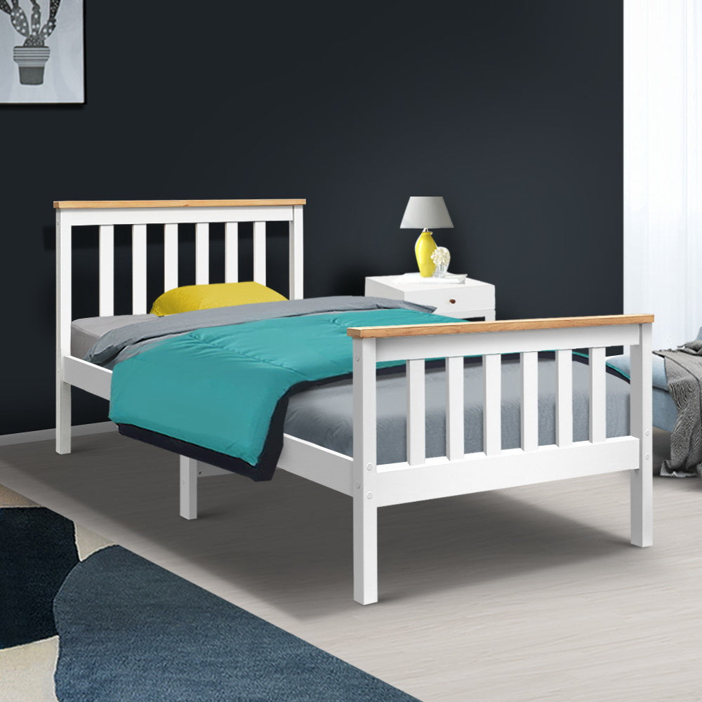 Artiss Single Wooden Bed Frame Bedroom Furniture Kids-Bed Frames-PEROZ Accessories