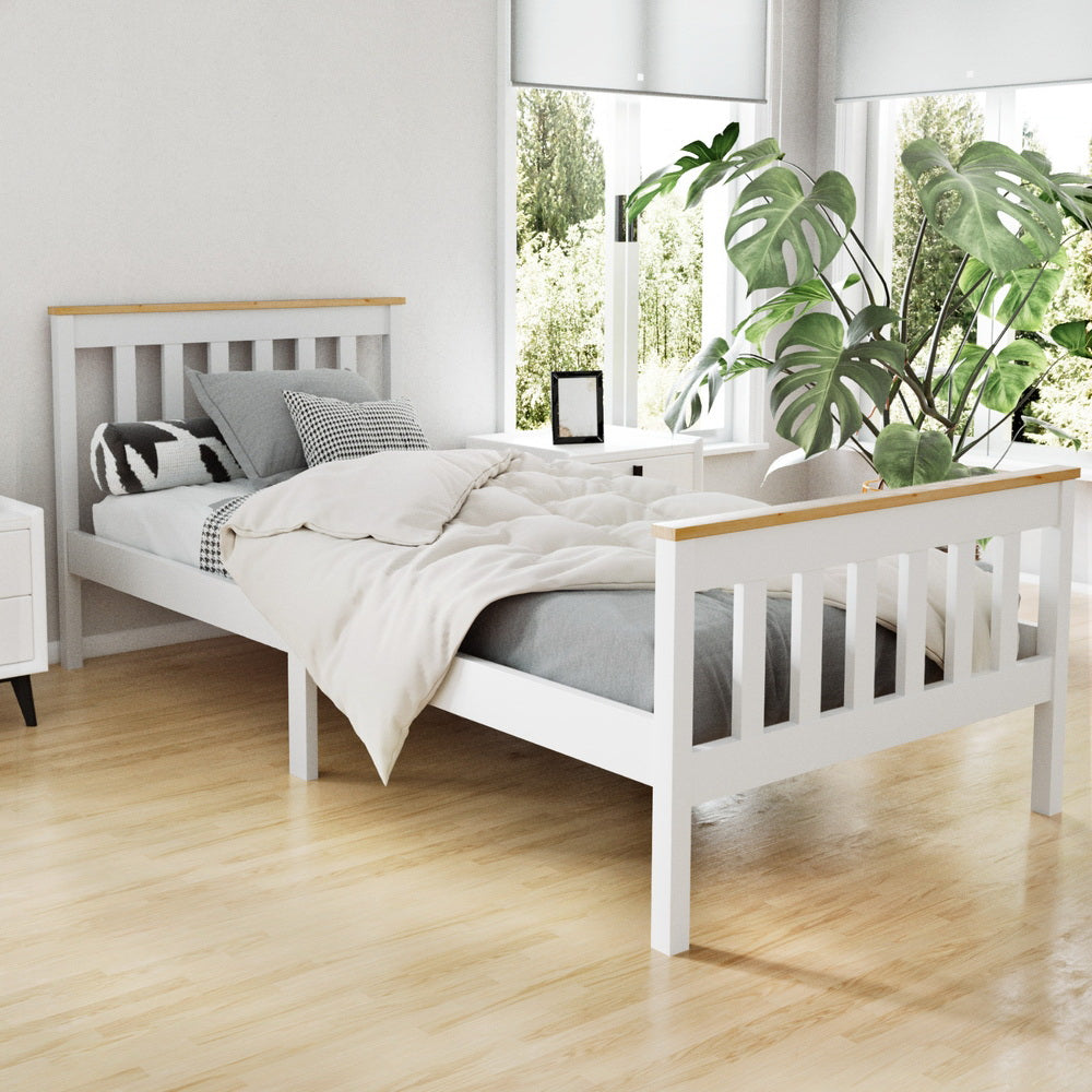 Artiss Single Wooden Bed Frame Bedroom Furniture Kids-Bed Frames-PEROZ Accessories